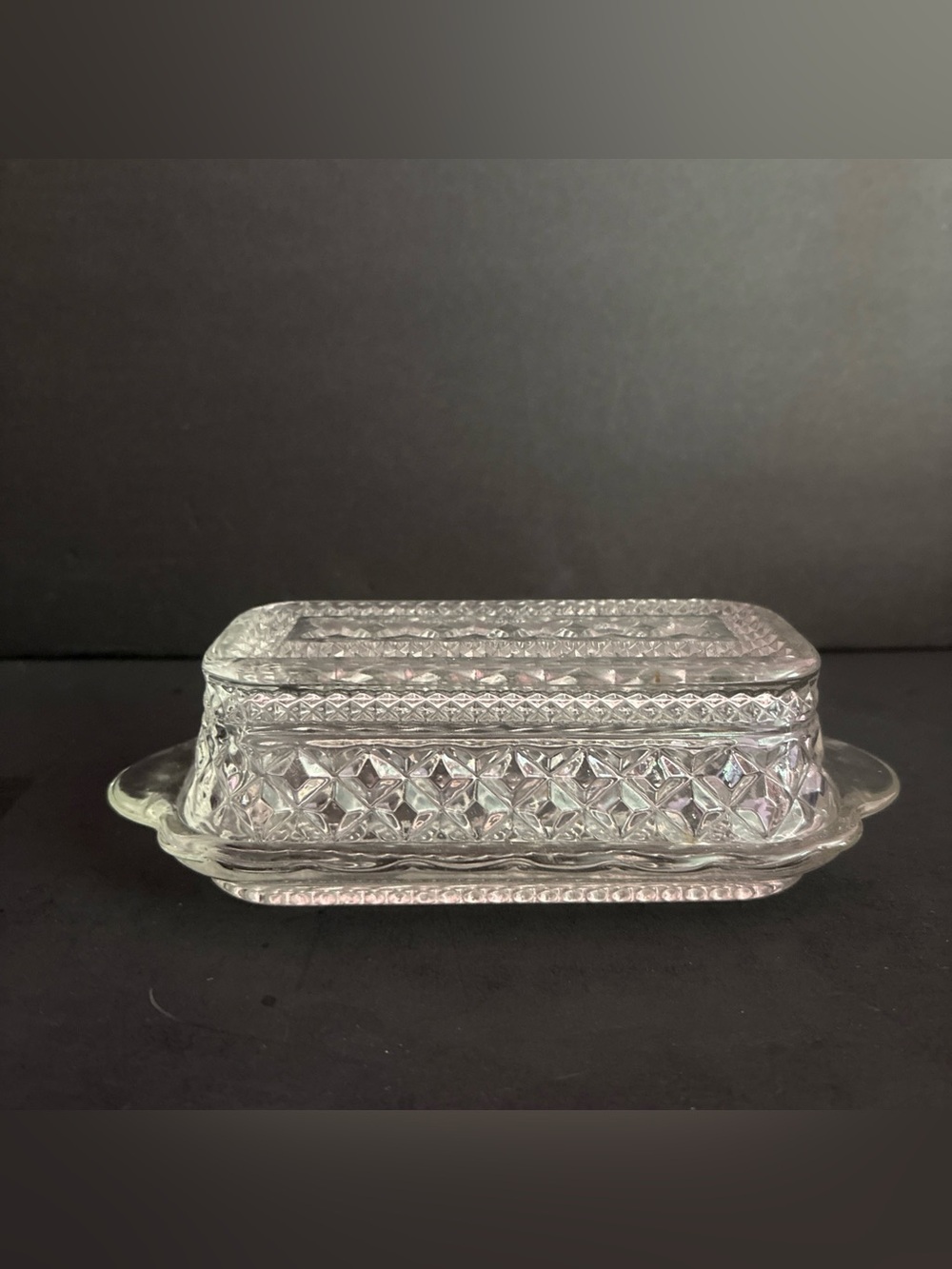 Vintage Anchor Hocking Wexford Glass Butter Dish with Lid Elegant Cottage Core